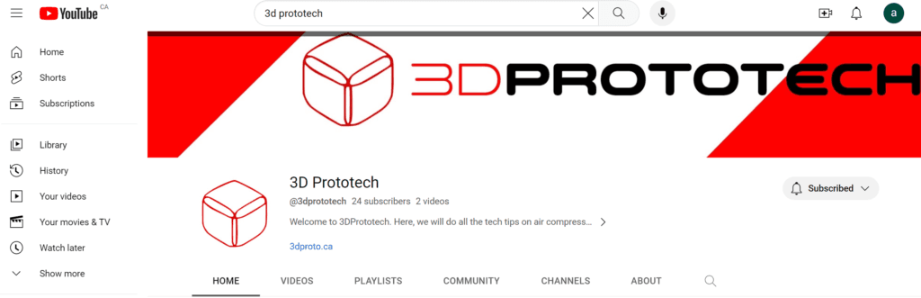3D Prototech YouTube channel